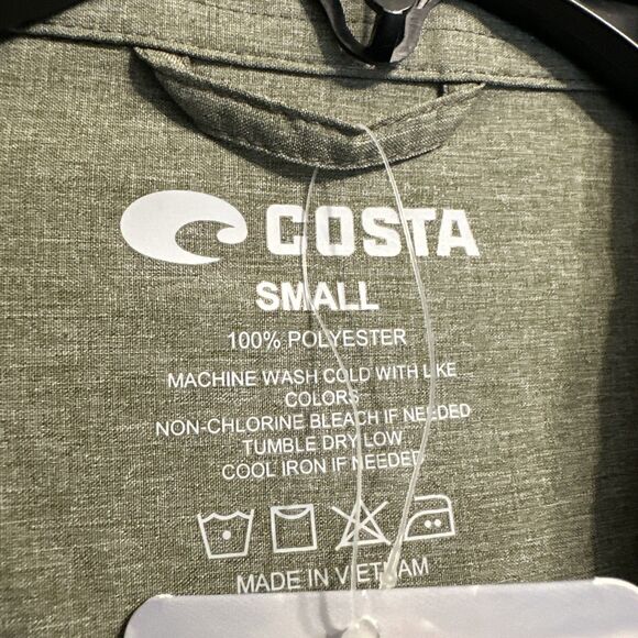 NWT Costa Hybrid Tech Fishing Shirt Mens Size Small Green Lightweight Boating - Picture 3 of 7